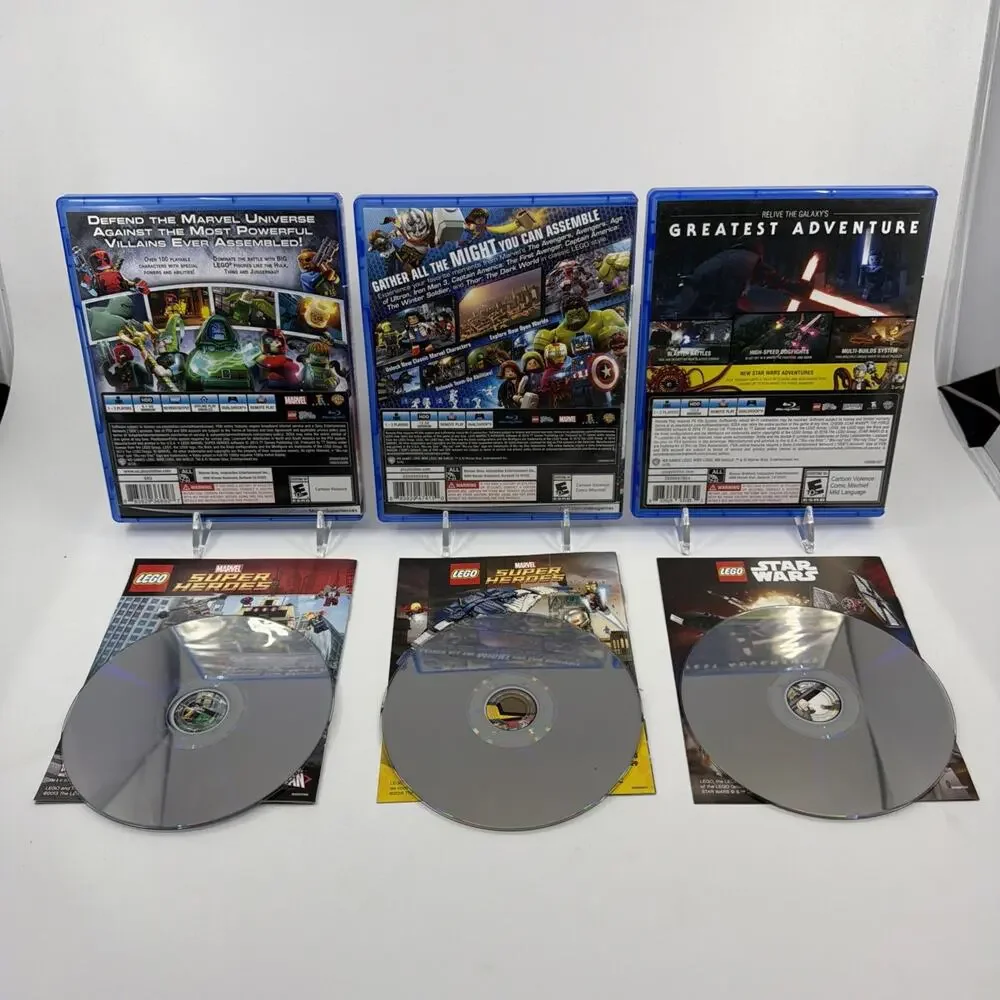PS4 LEGO Game Lot Marvel Super Heroes Avengers Star Wars Force Awakens CIB